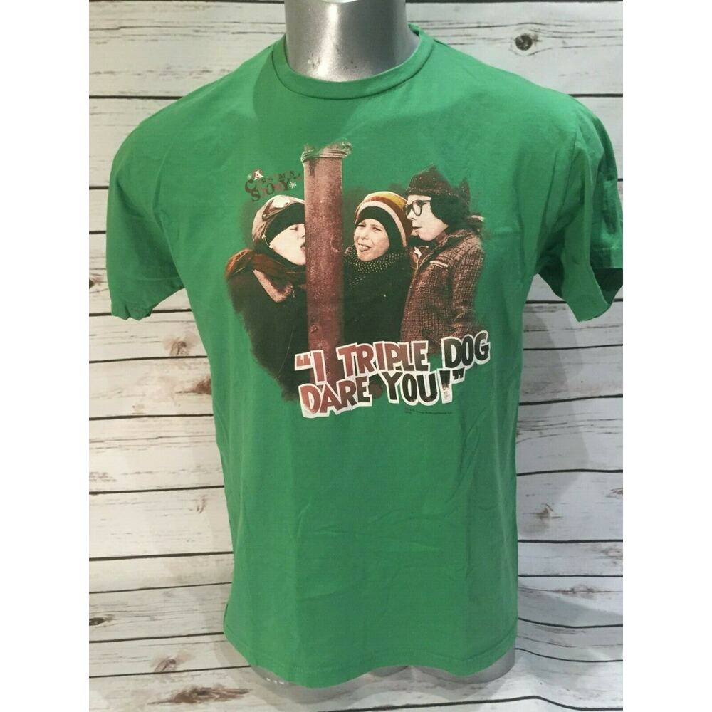 Christmas Story I Triple Dog Dare You Shirt Tongue on Light Pole Frozen Ralphie